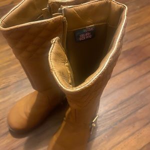 Brown little girls size 11/12 knee high boots